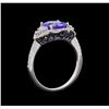 Image 4 : 2.42 ctw Tanzanite and Diamond Ring - 14KT White Gold