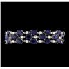 55.52 ctw Sapphire and Diamond Bracelet - 14KT White Gold