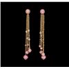 6.96 ctw Pink Sapphire and Diamond Earrings - 18KT Rose Gold
