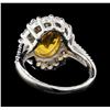 Image 3 : 3.00 ctw Citrine and Diamond Ring - 14KT White Gold