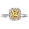 0.68 ctw Yellow and White Diamond Ring - 18KT White and Yellow Ring