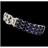 Image 2 : 13.65 ctw Sapphire And Diamond Bracelet - 18KT White Gold