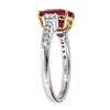 Image 2 : 2.99 ctw Ruby and Diamond Ring - 18KT White and Yellow Gold