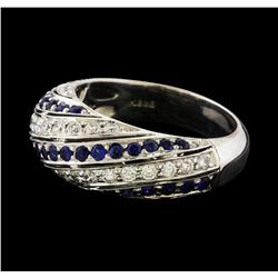 Sapphire and Diamond Ring - 18KT White Gold