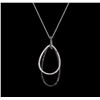 Image 2 : 0.54 ctw Black and White Diamond Pendant & Chain - 14KT White Gold
