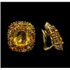 Image 2 : 24.64 ctw Citrine Earrings - 18KT Yellow Gold