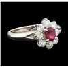 Image 1 : Ruby and Diamond Ring - Platinum