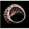 Image 3 : 5.55 ctw Lab Created Ruby and Pink Sapphire Ring - 14KT White Gold