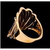 Image 4 : 0.84 ctw White and Brown Diamond Ring - 14KT Rose Gold