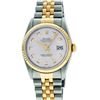 Image 7 : Rolex Mens 36mm Two Tone Yellow Gold Silver Diamond DateJust Wristwatch