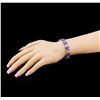 Image 4 : 20.51 ctw Tanzanite and Diamond Bracelet - 14KT White Gold