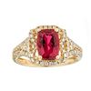 Image 1 : 1.72 ctw Rubellite and Diamond Ring - 14KT Yellow Gold