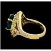 Image 3 : 4.10 ctw Emerald and Diamond Ring - 14KT Yellow Gold