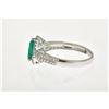 Image 2 : 1.79 ctw Emerald and Diamond Ring - 18KT White Gold