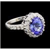 Image 1 : 2.69 ctw Tanzanite and Diamond Ring - 14KT White Gold