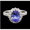 Image 2 : 2.69 ctw Tanzanite and Diamond Ring - 14KT White Gold