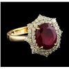 Image 1 : 3.52 ctw Ruby and Diamond Ring - 14KT Yellow Gold