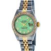 Image 1 : Rolex Ladies Two Tone Green VS Diamond Datejust Wristwatch