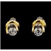 Image 1 : 0.30 ctw Diamond Earrings - 14KT Yellow Gold