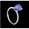 Image 4 : 2.02 ctw Tanzanite Ring - 14KT White Gold