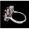 Image 3 : 3.89 ctw Red Spinel, Garnet and Diamond Ring - 14KT White Gold