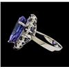 Image 3 : 11.38 ctw Tanzanite, Sapphire and Diamond Ring - 14KT White Gold