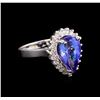 Image 1 : 4.08 ctw Tanzanite and Diamond Ring - 14KT White Gold