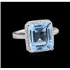 8.77 ctw Topaz and Diamond Ring - 14KT White Gold