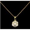 Image 2 : 1.40 ctw Diamond Pendant With Chain - 14KT Yellow and Rose Gold