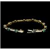 Image 4 : 4.33 ctw Alexandrite And Diamond Bracelet - 14KT Yellow Gold