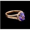 Image 1 : 14KT Rose Gold 2.33 ctw Tanzanite and Diamond Ring