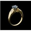 Image 4 : 0.74 ctw  Blue Zircon and Diamond Ring - 14KT Yellow Gold