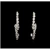 0.10 ctw Diamond Earrings - 14KT White Gold