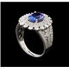 Image 4 : 2.23 ctw Tanzanite and Diamond Ring - 14KT White Gold