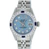 Rolex Stainless Steel Diamond and Sapphire DateJust Ladies Watch