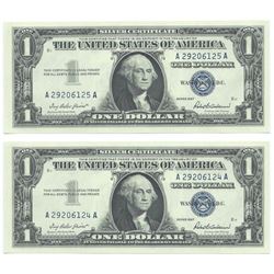 1957 $1 Silver Certificate Currency Lot of 2