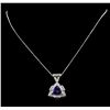 5.51 ctw Tanzanite And Diamond Pendant & Chain - 14KT White Gold