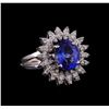 14KT White Gold 2.95 ctw Tanzanite and Diamond Ring