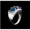Image 4 : Crayola 3.00 ctw Blue Topaz and White Sapphire Ring - .925 Silver