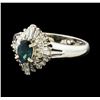 Image 1 : 0.47 ctw Alexandrite and Diamond Ring - Platinum