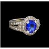 Image 1 : 14KT White Gold 2.64 ctw Tanzanite and Diamond Ring