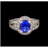 Image 2 : 14KT White Gold 2.64 ctw Tanzanite and Diamond Ring