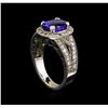 Image 4 : 14KT White Gold 2.64 ctw Tanzanite and Diamond Ring