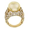 Image 3 : 2.03 ctw Diamond and Pearl Ring - 18KT Yellow Gold