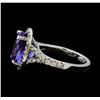 Image 3 : 5.65 ctw Tanzanite and Diamond Ring - 14KT White Gold