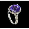 Image 4 : 5.65 ctw Tanzanite and Diamond Ring - 14KT White Gold