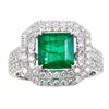 Image 1 : 3.76 ctw Emerald and Diamond Ring - 18KT White Gold