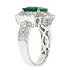 Image 2 : 3.76 ctw Emerald and Diamond Ring - 18KT White Gold