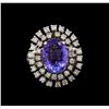 Image 2 : 14KT White Gold 4.34 ctw Tanzanite and Diamond Ring