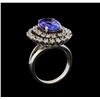 Image 4 : 14KT White Gold 4.34 ctw Tanzanite and Diamond Ring